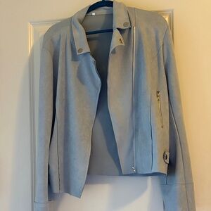 Women's Light Blue Suede Jacket